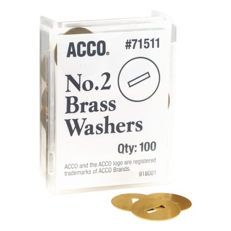 ACCO Brass Washer, Corrosion Resistant, PK100 A7071511